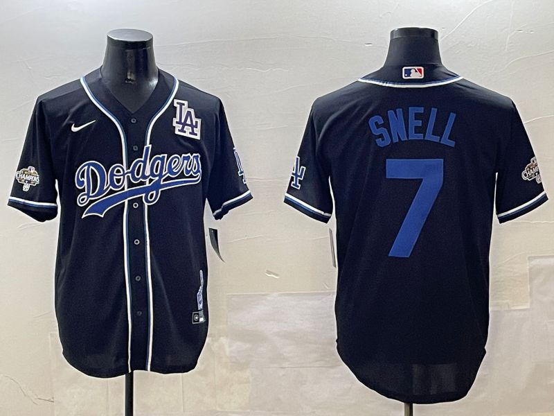 Men Los Angeles Dodgers #7 Snell Black Fashion Game 2025 Nike MLB Jersey style 30614->los angeles dodgers->MLB Jersey